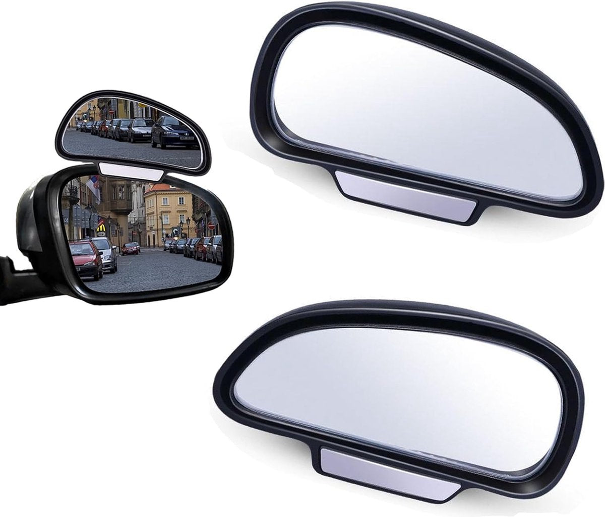 2 pieces (right and left) - Rearview mirror - Banana mirror - Exterior mirrors - Adjustable blind spot mirror - Car mirrors - 16cm - universal - 360 ° - Car/caravan accessories