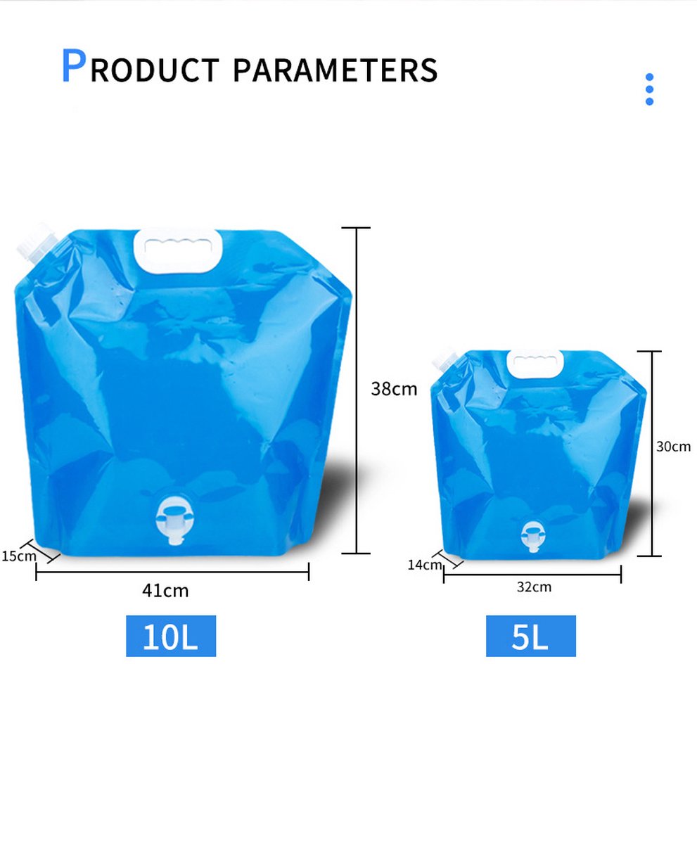 Emergency kit - 2 pieces Foldable water jerry can 5 and 10 liters - 2 pieces Emergency blanket 160x210cm - combination - survival blanket - thermal - Survival Kit - water reservoir for emergency - for outdoor, hiking, camping