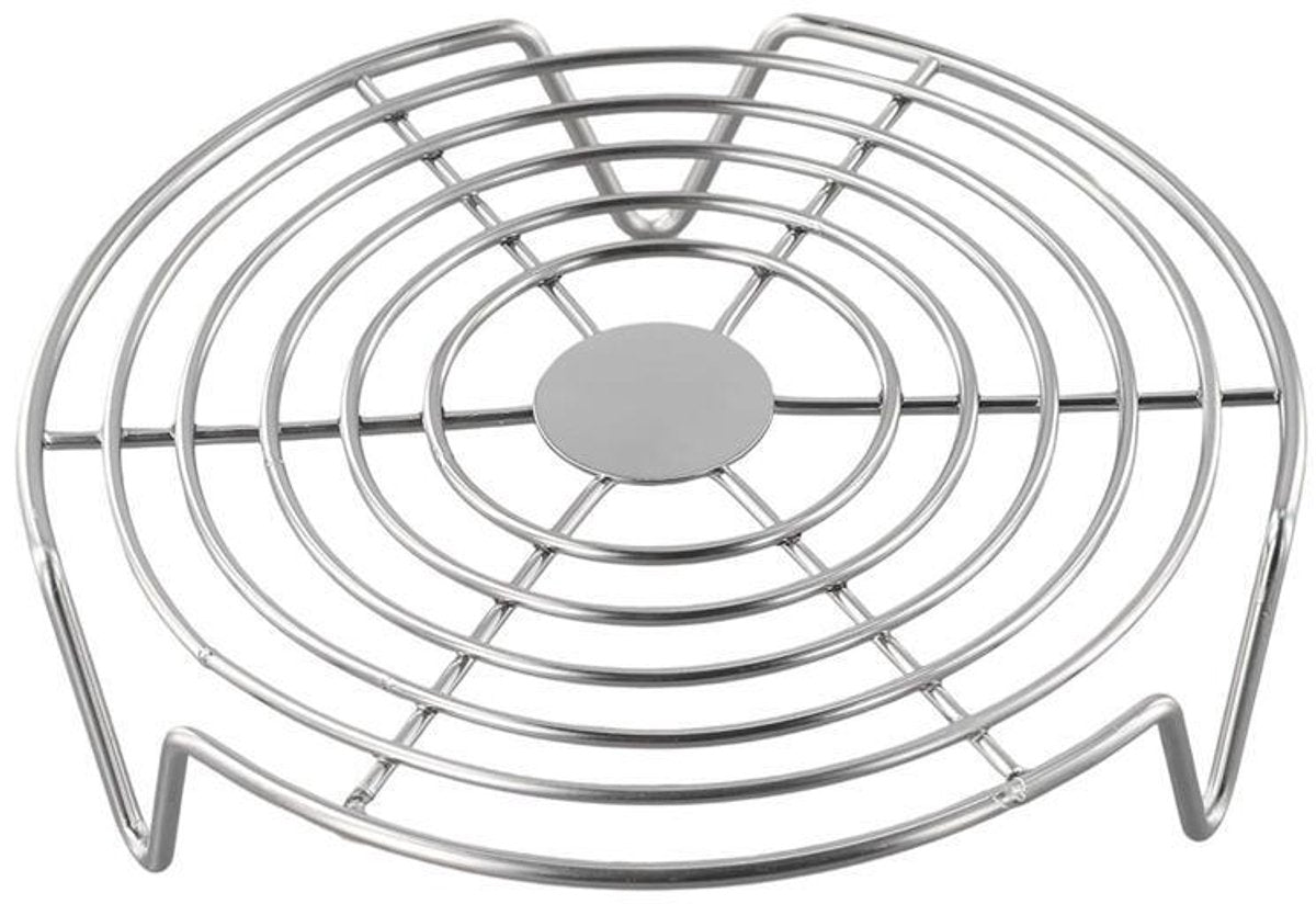 Oven Rack - Steam Rack - Stainless Steel - Microwave Rack - Round - Grill Cooling Rack - Multifunctional Cooking Steam Stand - Microwave Rack Round - Oven Rack - Universal - Suitable for cooking, baking and roasting - 16cm - Silver