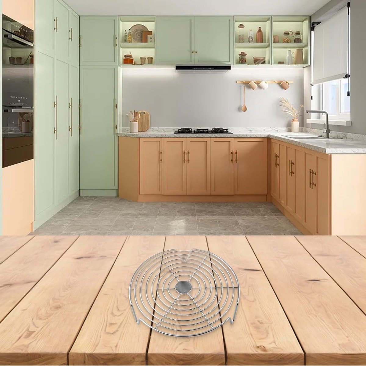Oven Rack - Steam Rack - Stainless Steel - Microwave Rack - Round - Grill Cooling Rack - Multifunctional Cooking Steam Stand - Microwave Rack Round - Oven Rack - Universal - Suitable for cooking, baking and roasting - 16cm - Silver