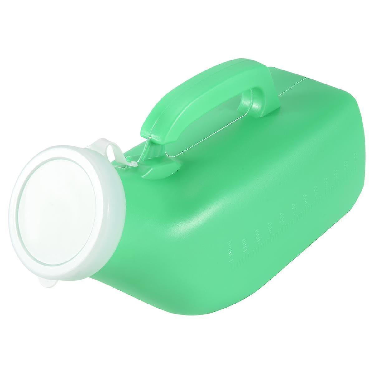 Male urine bottle with lid autoclavable For travel camping patient 1.2L Green