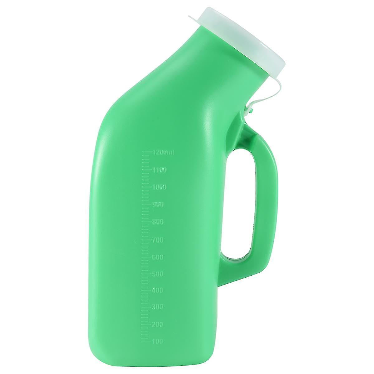 Male urine bottle with lid autoclavable For travel camping patient 1.2L Green