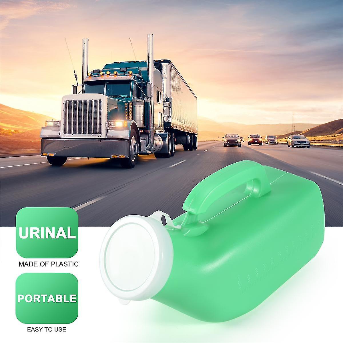 Male urine bottle with lid autoclavable For travel camping patient 1.2L Green