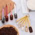 Meisha 6PCS Measuring Spoons Set, Premium Heavy Duty Stainless Steel Metal Kitchen Measuring Tools Set, for Cooking Baking, for Dry or Liquid, Fits in Spice Jar - Rainbow