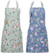 Aprons - Women's Kitchen - Adjustable Floral Apron with Large Pockets - for Cooking, Baking, Gardening - 2-Pack