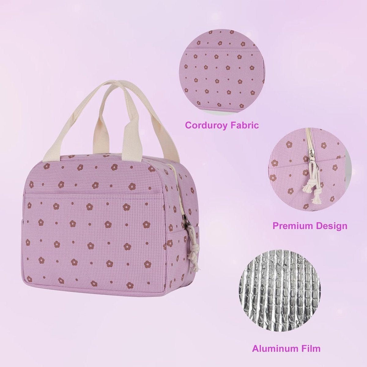 Cooler Bags - Lunch Bag - Handle Strap - Cooler Bag - Lunch Bag - Insulated Cooler Bag - Picnic Bag - 25.5*21*17cm - Suitable for work, office, travel and picnics（White）