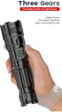 LED Flashlight - With Zoom Function & Waterproof - LED Flashlight - With Zoom Function & Waterproof - Battery-Powered Flashlight - USB Rechargeable - Long Battery Life - 3 Light Modes (Strong / Low / Flash)USB Rechargeable - Long Battery Life - 3 Light Mo
