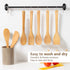 cookware set - 6-piece bamboo spatula and spoon set - Suitable for cooking - Wooden cookware