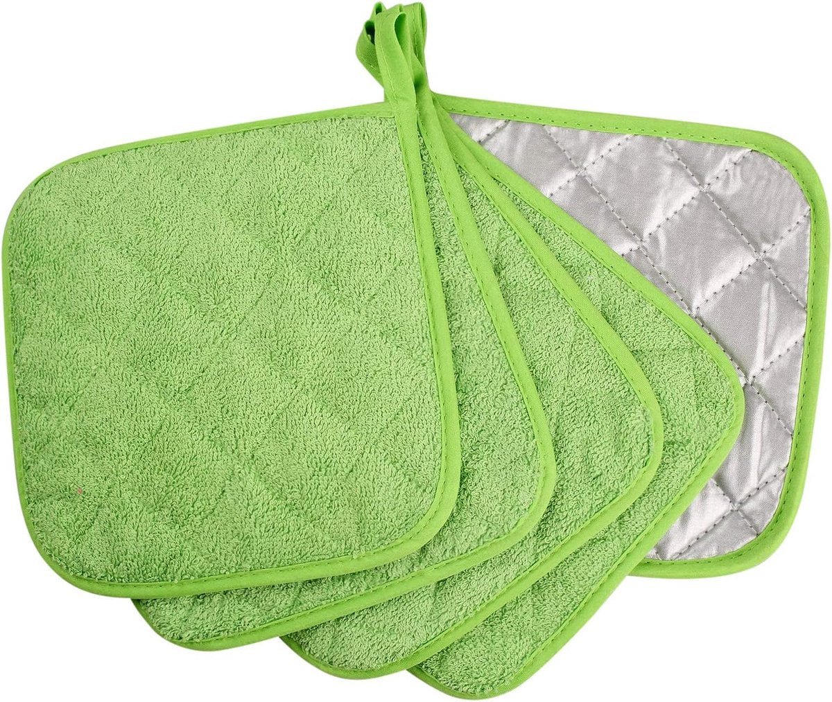 Placemat - Set of 5 Insulation Mats for the Kitchen - Heat Resistant Insulation Mats - Large Coasters for Daily Cooking and Baking (Dimensions: 6.5 x 6.5 Inches, Color: Light Green)