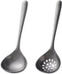 2-piece soup ladle and colander set - Colander with long handle for hot pans - Vintage style - Dishwasher safe - Suitable for sauces and cooking