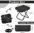 Folding Chair - Fishing Stool - Camping Folding Stool - Mini Folding Chair - Outdoor Folding Chair - Suitable for Travel, Picnics, Hiking, Fishing, Gardening (Black)