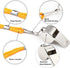 Whistles - Set of 6 - Emergency whistles - Stainless steel whistles - Metal whistles with lanyard - Coach whistles with lanyard - Sports whistles - Loud and clear whistles for referees - Emergencies in training halls