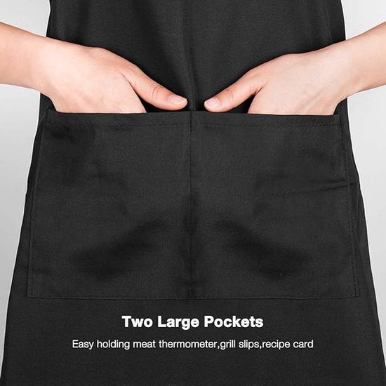 Apron - 1 piece - Cooking apron - Cotton apron - Apron - Work apron - Black cotton apron