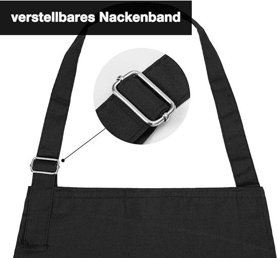 Apron - 1 piece - Cooking apron - Cotton apron - Apron - Work apron - Black cotton apron
