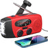 Emergency Radio Solar Wind-Up - Model 2025 - 2000 mAh Power Bank - AM/FM Radio with Flashlight & SOS - Emergency Kit for Camping & Disasters - Red