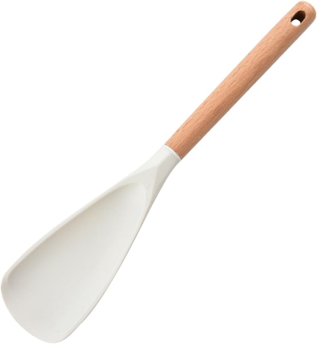 Multifunction Spatula Cooking Spoon, Multi Function Spatula Spoon, Silicone Cooking for Kitchen, 2 in 1 Multi Function Spoon, For Cook and Serving (Black, L) White
