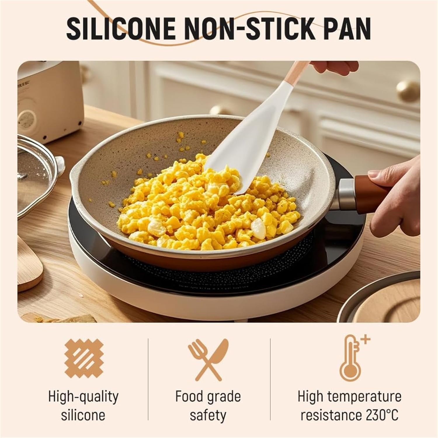 Multifunction Spatula Cooking Spoon, Multi Function Spatula Spoon, Silicone Cooking for Kitchen, 2 in 1 Multi Function Spoon, For Cook and Serving (Black, L) White
