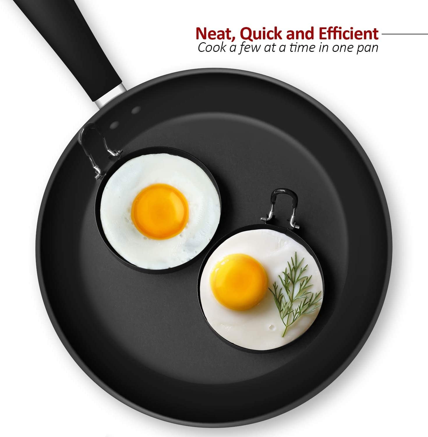 Eggs Rings, 4 Pack Stainless Steel Egg Cooking Rings, Pancake Mold for frying Eggs and Omelet 3.7