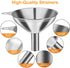 4 Pcs Metal Stainless Steel Funnel, Large Small Funnel Set of 3, Food Grade Mini Funnels for Kitchen Use Filling Bottles Liquor Flask Tiny Spice Cooking Powder Water Silver