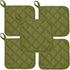 5Pcs Kitchen Pot Holders Set Heat Resistant Pure Cotton Potholders Kit Trivets Large Coasters Hot Pads Pot Holders for Everyday Cooking and Baking by 6.5 x 6.5 Inch Sage