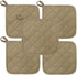 5Pcs Kitchen Pot Holders Set Heat Resistant Pure Cotton Potholders Kit Trivets Large Coasters Hot Pads Pot Holders for Everyday Cooking and Baking by 6.5 x 6.5 Inch Sand/Tan
