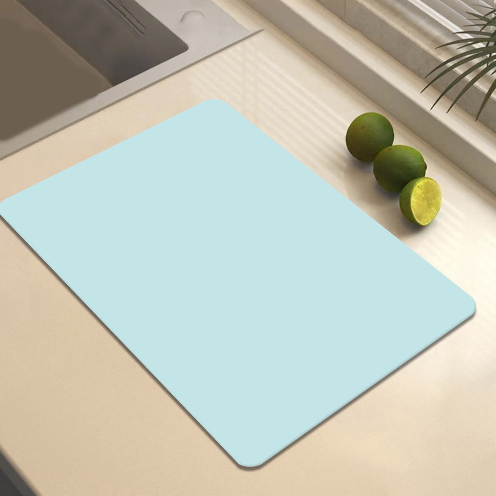 Clearance Under $1 Boovnll Dish Drying Mat, 12x16" High Absorbent & Soft Dish Drainer, Diatomite Drying Matt Kitchen Counter for Kitchen Countertops, Sinks, Draining Racks, Drying Mat Blue