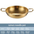 JWDX Stainless Steel Instant Noodle Pot Clearance, 7.1" Korean Ramen Noodle Pot with Handles Stainless Everyday Pan Golden Korean Cooking Pot for Soup Noodle Pasta Home and Outdoor Dishwasher GDB