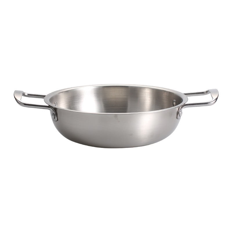 JWDX Stainless Steel Instant Noodle Pot Clearance, 7.1" Korean Ramen Noodle Pot with Handles Stainless Everyday Pan Golden Korean Cooking Pot for Soup Noodle Pasta Home and Outdoor Dishwasher SLA
