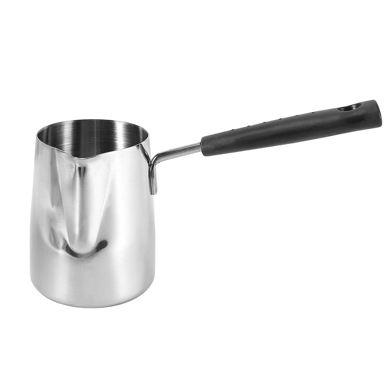JWDX Cooking Utensils Clearance, Stainless and Coffee Warmer Coffee Pot Melting Pot and Milk Pot with Spout (350Ml) As shown