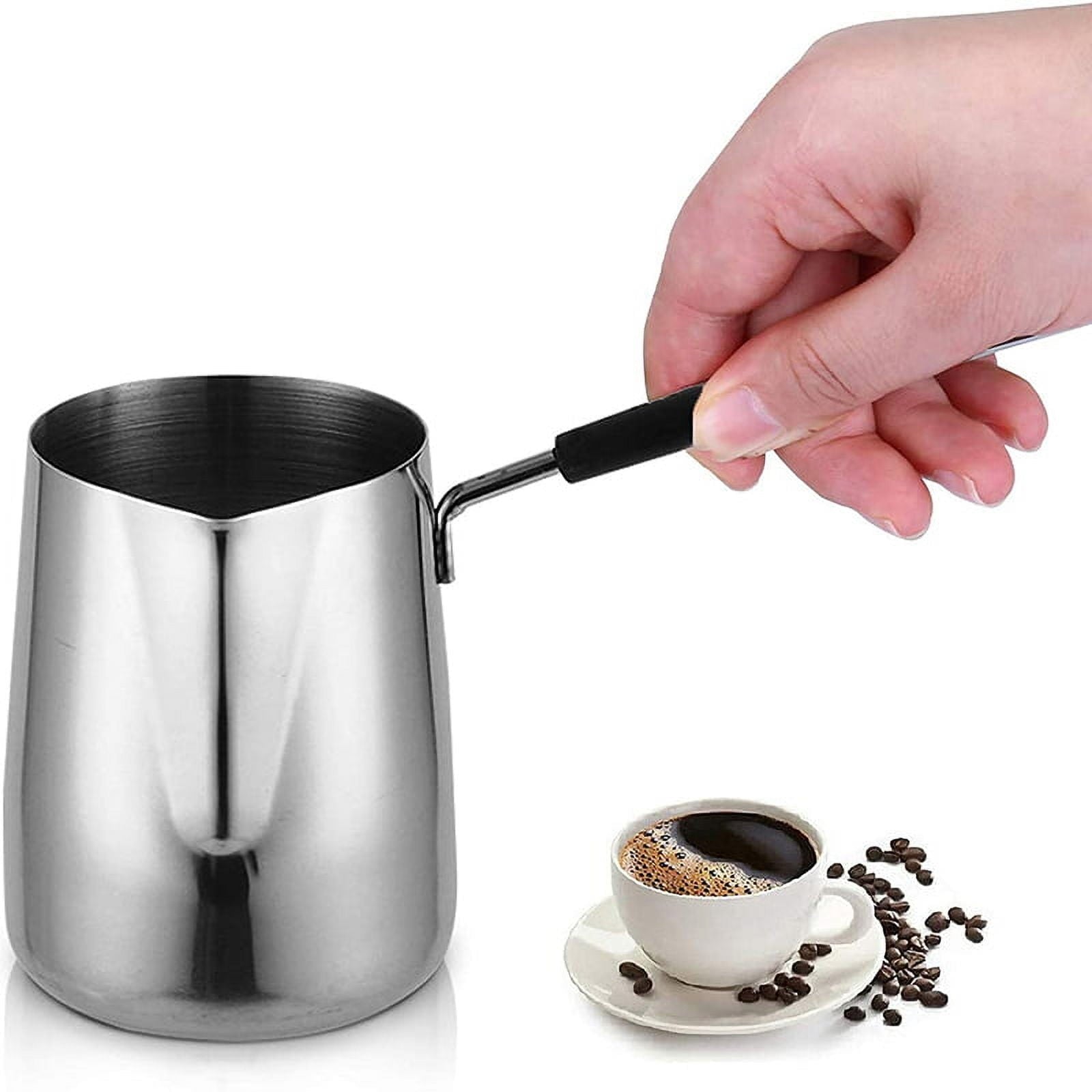 JWDX Cooking Utensils Clearance, Stainless and Coffee Warmer Coffee Pot Melting Pot and Milk Pot with Spout (350Ml) As shown