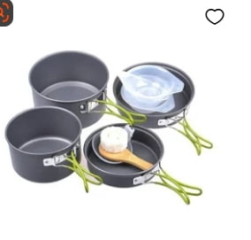 JWDX Cooking Utensils Clearance, Outdoor Camping Set Pot Cookware Picnic Pot Set Portable Alumina Heat Shielded Set Pot for 2 to 3 People As shown
