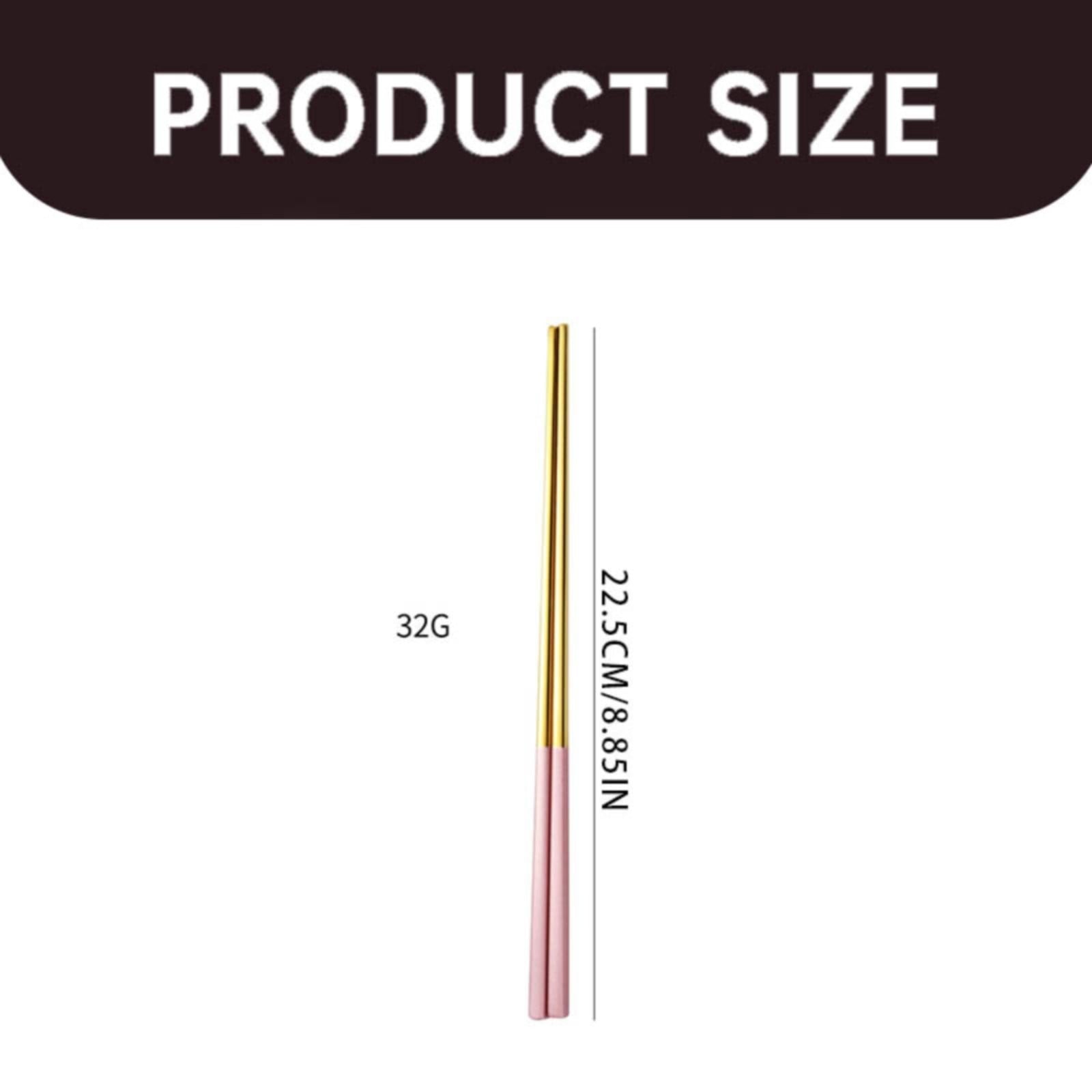 JWDX Tableware Clearance, 1 Pairs Stainless Chopsticks Reusable Dishwasher Noodles Chopsticks Eating Cooking Dinning Flatware Kitchen Utensils(Gold ) As shown