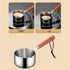 Clearance! Eguiwyn Stainless Steel Pan Mini Milk Warmer Pot Soup Pan with Wooden Handle Small Saucepan for Butter Warmer Heating Milk Cooking One Size A