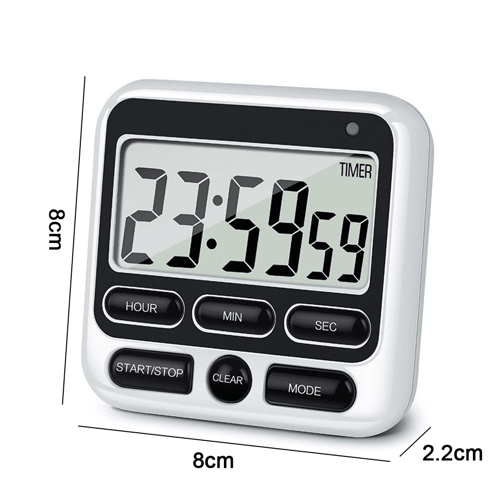 Digital Countdown Kitchen Timer -Count Up Down Magnetic Timer Clock for Cooking Baking Gym Students Black