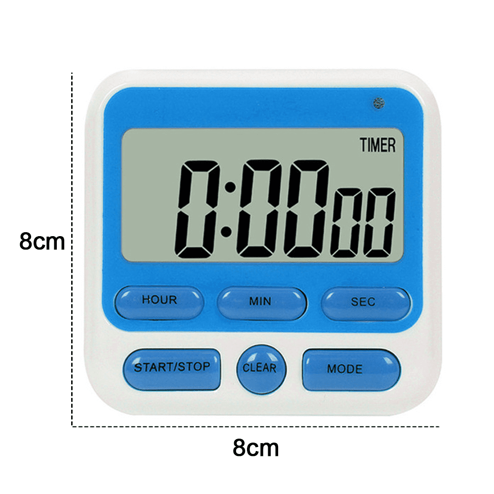 Digital Countdown Kitchen Timer -Count Up Down Magnetic Timer Clock for Cooking Baking Gym Students Blue
