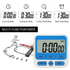 Digital Countdown Kitchen Timer -Count Up Down Magnetic Timer Clock for Cooking Baking Gym Students Blue