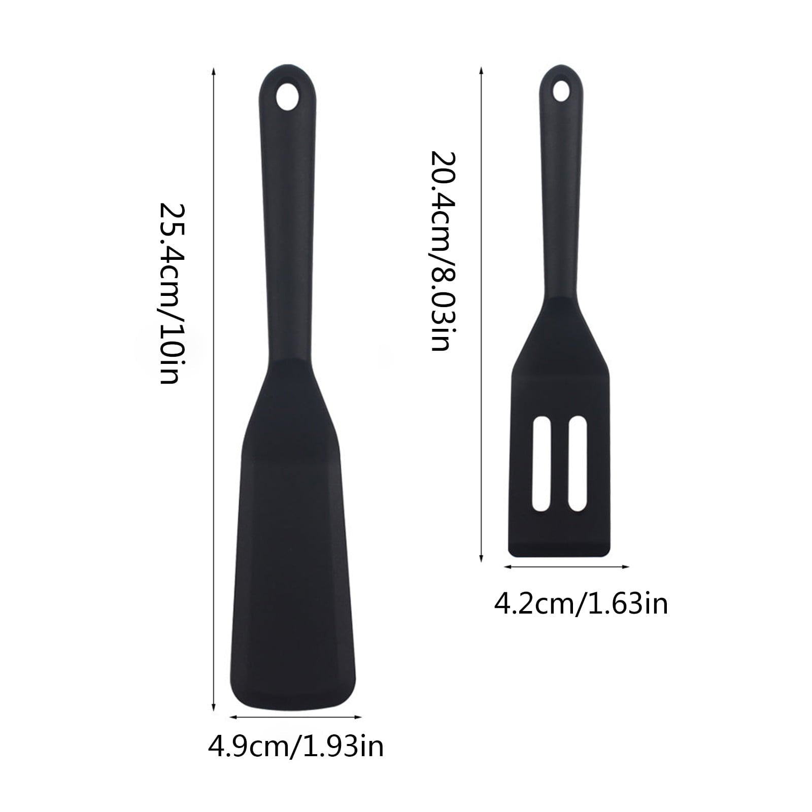 JWDX Spatula, Cooking Utensils Clearance, 2 Piece Silicone Shovel Set Cookie Shovel Fried Egg Spatula Steak Shovel Flat Bottoming Pot Small Spatula Kitchen Tools Red Z1-Black