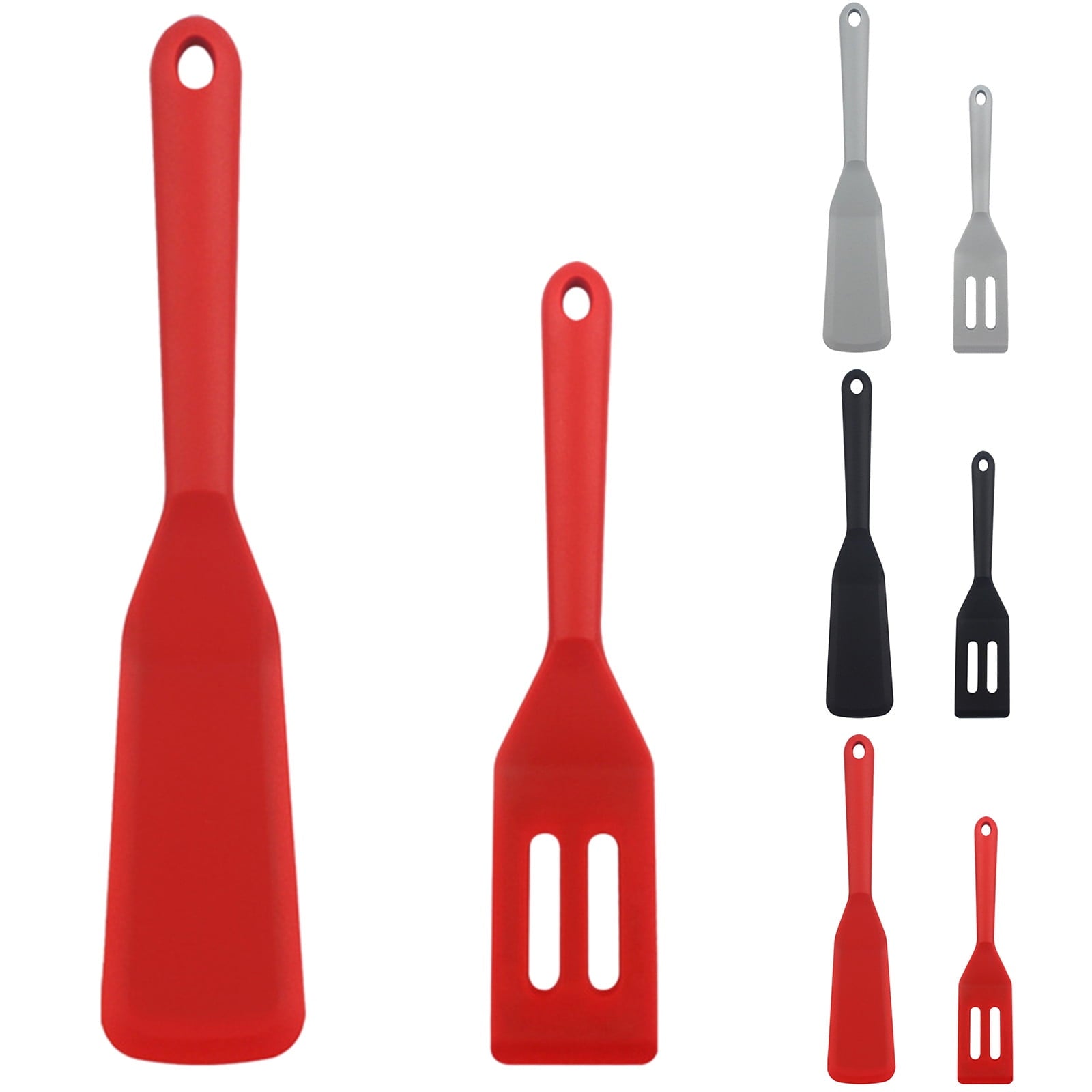JWDX Spatula, Cooking Utensils Clearance, 2 Piece Silicone Shovel Set Cookie Shovel Fried Egg Spatula Steak Shovel Flat Bottoming Pot Small Spatula Kitchen Tools Red Z1-Red