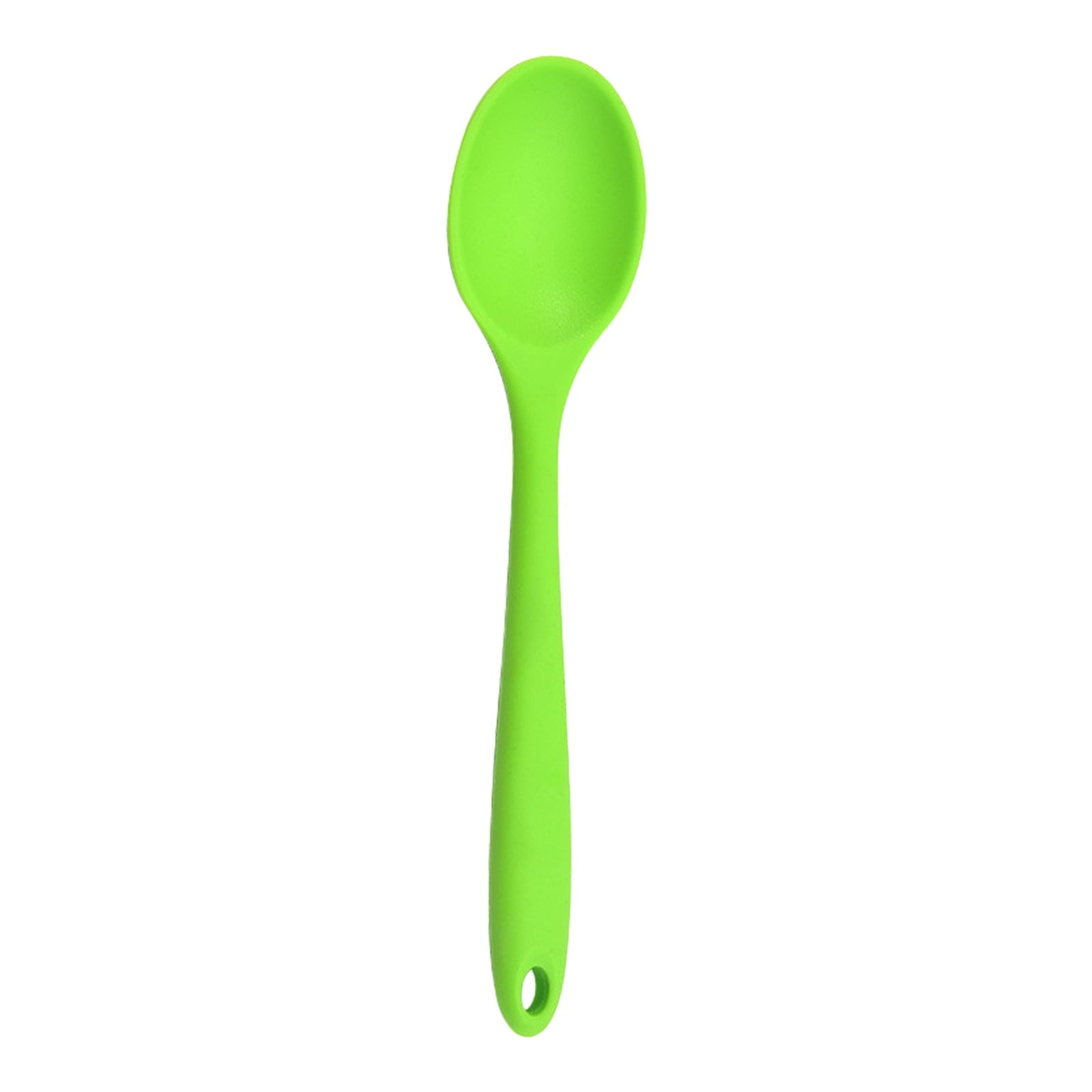JWDX Tableware Clearance! Food Grade High Temperature Silicone Small Spoon Dense Mixing Spoon Auxiliary Food Spoon Students and Children Feeding Spoon Eating Spoon, Include 1*Spoon Green