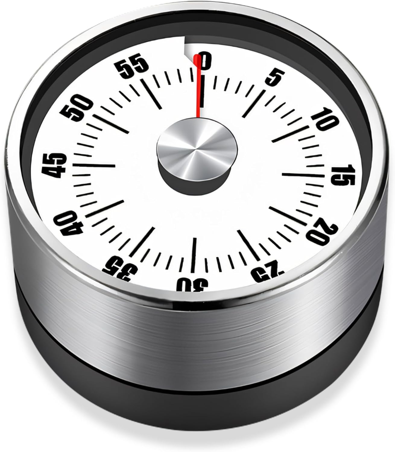 Kitchen Timer - Timer - Kitchen Timer - Egg Timer - Stopwatch - Mechanical Timer - Time Clock - Pomodoro - Kitchen Utensils - Cooking Utensils - Baking Utensils - Gadgets - Alarm Clock - Clock - Stainless Steel - Magnet - Cooking - White - 1 Piece