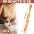 Tutuviw Teak Wooden Spurtle for Sourdough Starter, Spreading, Baking, Mixing Stirring Stick, Reaching Bottom of Jar, Scraper Kitchen Utensils for Cooking Bread, Dough Whisk, 2 Pack