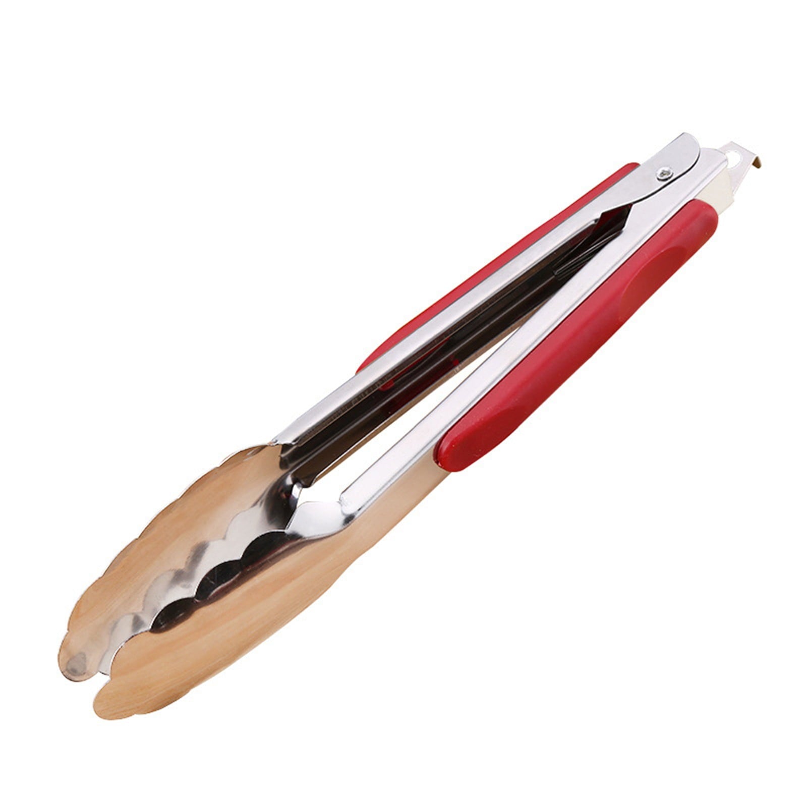 12-Inch Stainless Steel Kitchen Tongs with Locking Ring - Heavy Duty BBQ Grill Tongs for Cooking, Flipping Burgers, Serving Salad - Non-Slip Rubber Handle, Dishwasher Safe 14*1.57