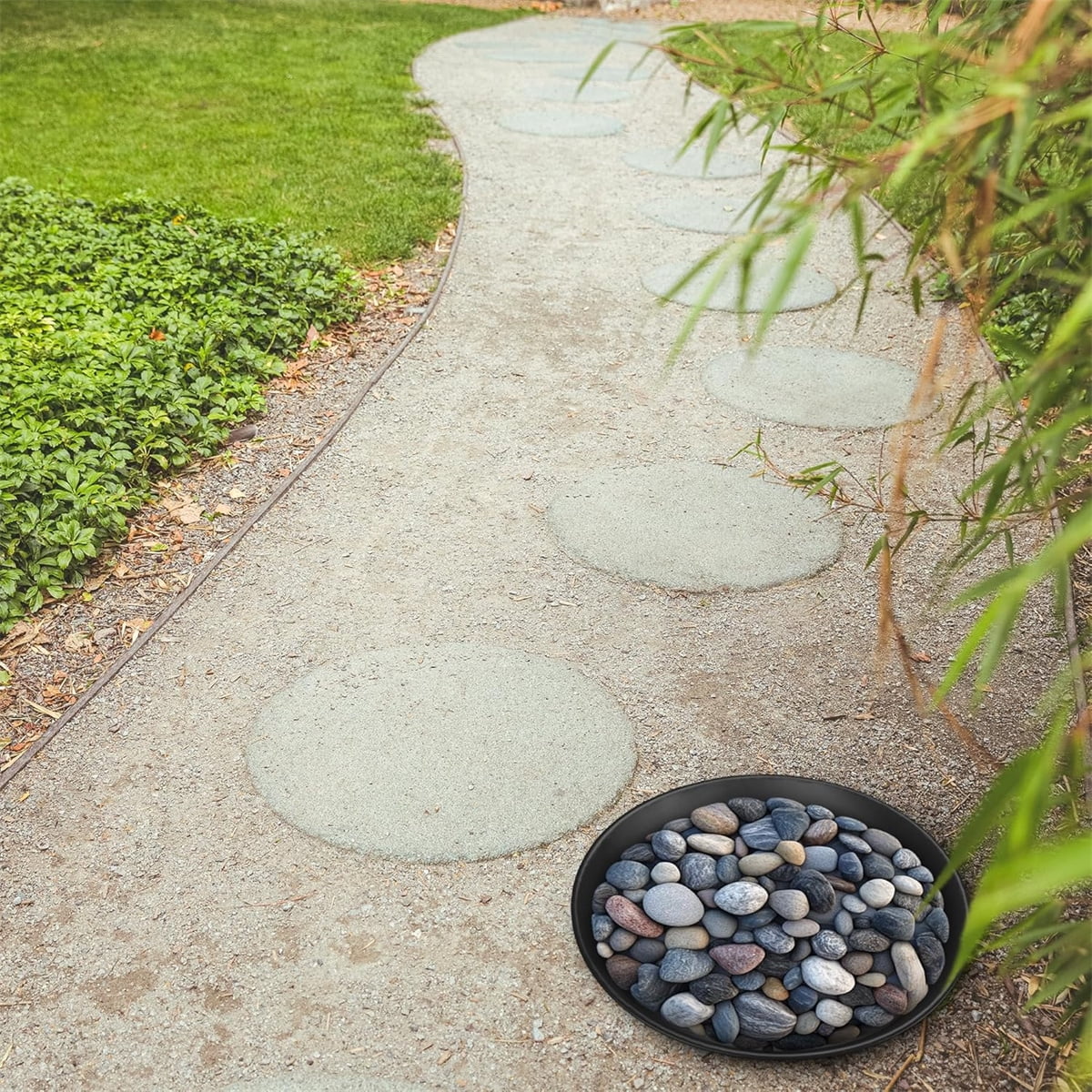 Tutuviw 3 Size Round Stepping Stone Mold,Cement Molds for Concrete,Plastic Concrete Molds for Casting Garden Pavement Precast and Forms Walkway (10