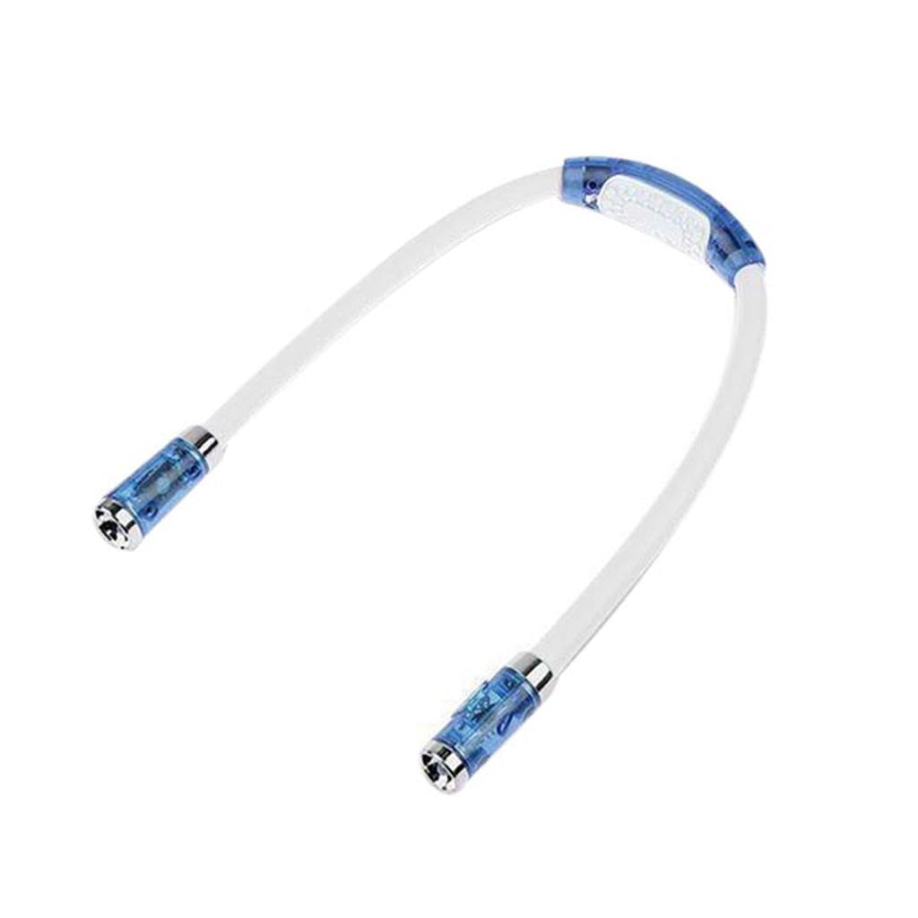 Rechargeable LED Neck Reading Light, 3 Modes Neck Reading Lamp, Hands Free Flexible Torch, U-Shaped LED Light with Soft Silicone Arms Comfortable Wear, for Camping Repairing Knitting Blue