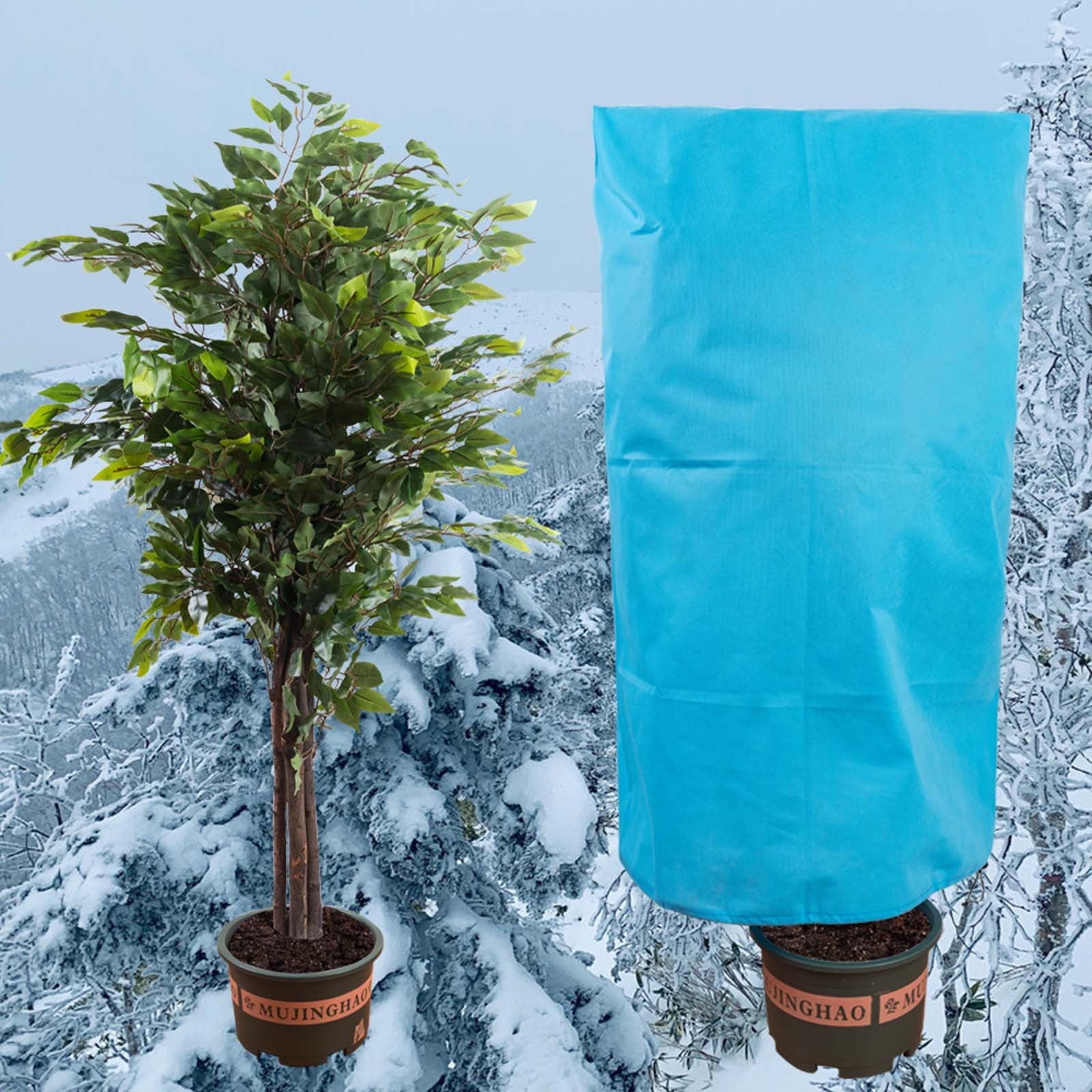 Plants Covers Freeze Protection, Frost Blankets with Drawstring, Winter Plants Protection Covers for Outdoor Plants Potted Shrubs L