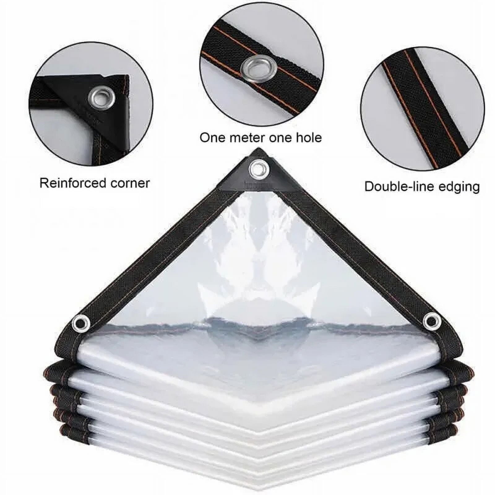 Clear Tarp Heavy Duty Tarp Cover Waterproof Tarpaulin with Grommets for Gardening Camping Traveling 39x39in, 2 Pcs