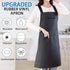 Waterproof Rubber Vinyl Apron - Heavy Duty Model - Stay Dry - Industrial Chemical Resistant Plastic - Leather Apron for Kitchen, Cooking, Dishwashing, Dog Grooming - Black