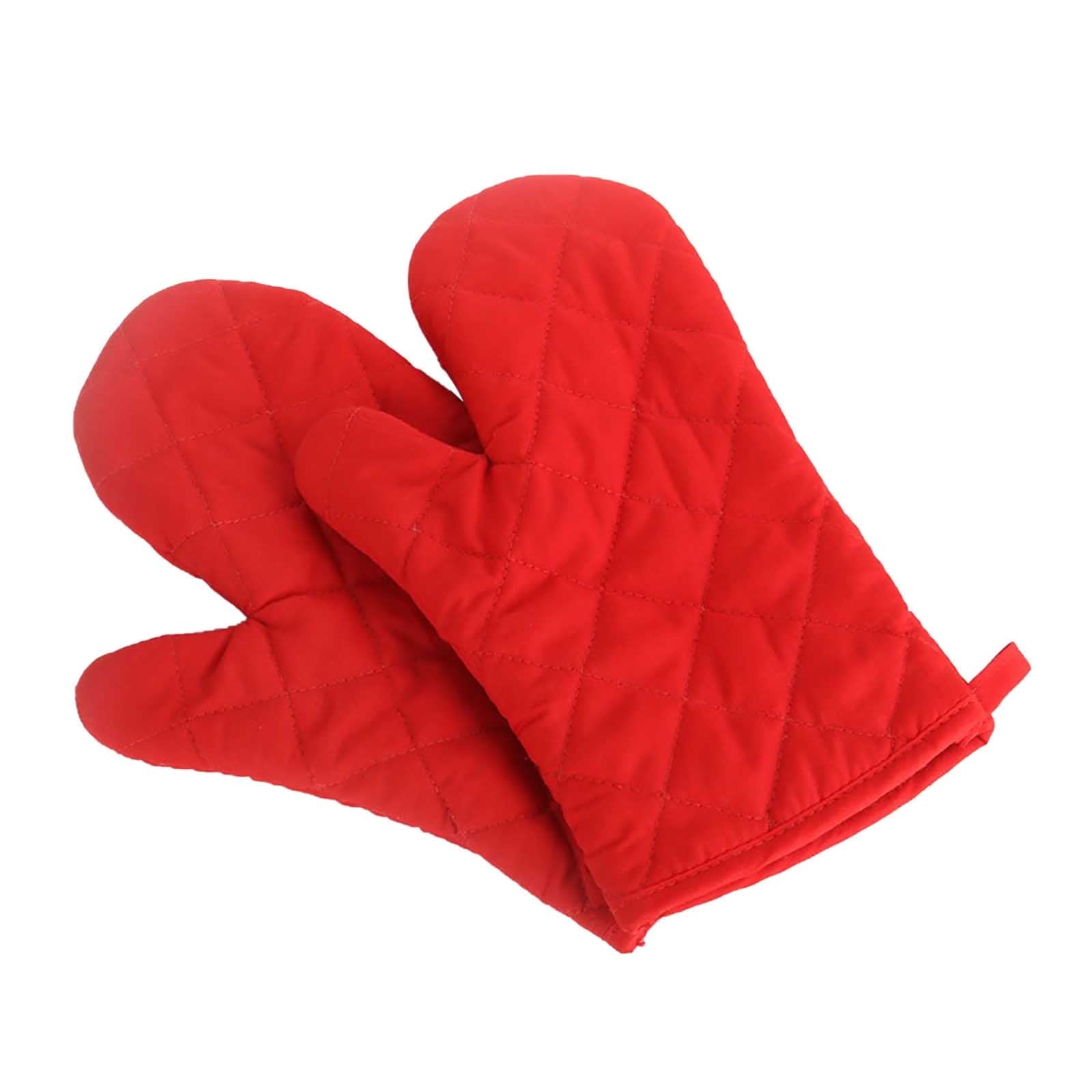 Poaug Oven Mitts on Sale Clearance 2Pc Oven Gloves Grill Gloves Slippery Cooking Gloves for Cooking Baking Grilling Yellow Red