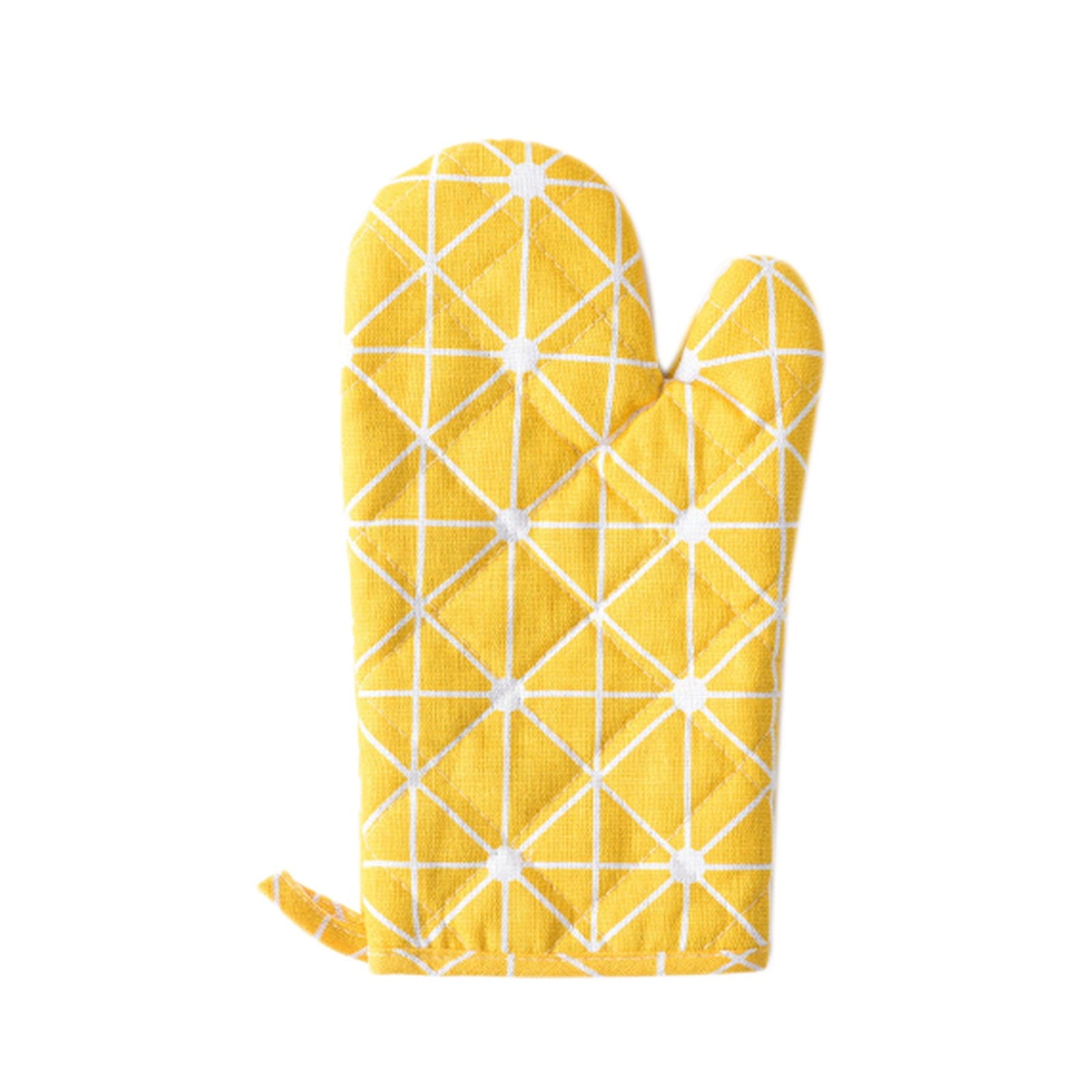 Poaug Oven Mitts on Sale Clearance 2Pc Oven Gloves Grill Gloves Slippery Cooking Gloves for Cooking Baking Grilling Yellow Z3-Yellow