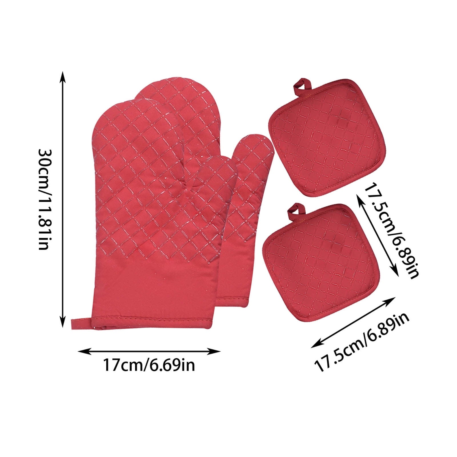 Chmadoxn 4 Pcs Oven Mitts and Pot Holders, Oven Glove High Heat Resistant 500 Degree, Long Oven Mitts with Recycled Cotton Infill and Silicone Non-Slip Surface for Baking, Kitchen, Cooking 11.8×6.7 in Gray